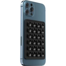 Generic 제네릭 실리콘 흡착 폰케이스 접착 마운트 아이폰과 안드로이드 휴대폰 케이스 호환 핸즈프리 액세서리 거치대 셀카 및 동영상 촬영용 폰 - 폰스틱 그립 블랙