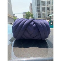 프리미어울 손 뜨개질용 슈퍼 청키 원사 크고 두꺼운 거대한 실 로빙 스피닝 DIY 팔 굵은 벨벳 부드럽고 큰 담요 1kg 1000g, Navy 1KG