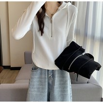 여성후드집업 얇은 슬림 후드티 하프집업 봄가을 간절기