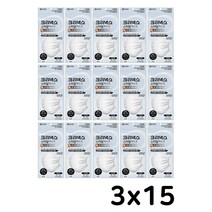 숨쉬기 편한 [크리넥스 마스크] KF-AD 비말차단 스타일 마스크, KF-AD 흰색 대형 3매 x15개(총45매)
