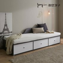 장인가구 피콜로G 1인용 소파형 데이베드 수납침대_세미싱글 매트포함착불, 화이트