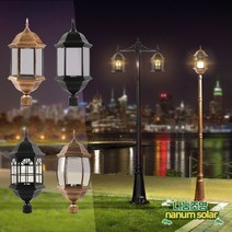나눔조명 전기 가로등 주마 1등 2등 가로등 LED 정원등, 60_2구하향(황동창문_ 기둥 1.7M)
