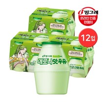 빙그레 단지우유 240ml 12입 (바나나맛/메로나맛 택1), 메로나맛 단지우유 240ml 12입(4입x3개), 3개