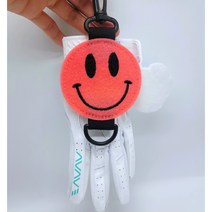 (구뜨샵) 스마일장갑홀더 스마일장갑찍찍이 장갑홀더 장갑찍찍이 장갑분실방지 캐디용품, 화이트+1(랜덤)