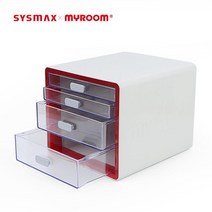 소품 책상서류분류 적층캐비넷 악보 미니 데스크정리 케이스 수납함 용지보관 보관, 3단-레드