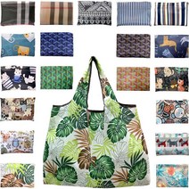 대용량 접이식 휴대용 쇼핑백 장바구니 편의점 마트 가방 숄더백 두꺼운 210D옥스포드천 답례품, 야자수잎