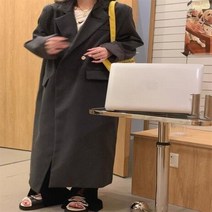 가을코트 하이 센스 슈트 트렌치 코트 겉옷 여성 가을 새로운 블랙 패션 드레이프 캐주얼 느슨한 긴 외투