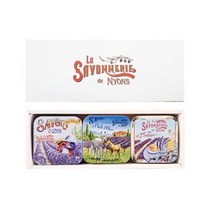 라사본느리드니옹 수제 목욕 비누 기프트 틴 3종 x 100g 세트, 1세트