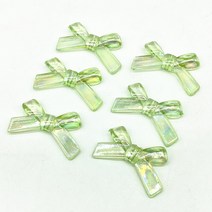 10 개/몫 34x20 미리메터 나비 넥타이 모양 비즈 AB 컬러 아크릴 보석 만들기 DIY 액세서리, 02 Green