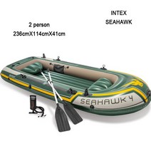 INTEX SEAHAWK 2 4 인용 공기 챔버 보트 낚시 뗏목 액세서리 패들 펌프 소형 3 에어, 02 4 person