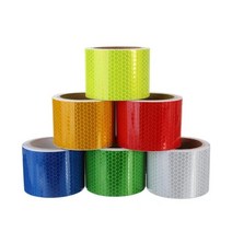 야광 위험 스티커 안전 반사 테이프 형광, 10.0cm(폭) x 10M (길이), 적색