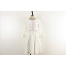 (VINTAGECOCO)빈티지코코 화이트 플라워 레이스 펀칭 원피스(XL)
