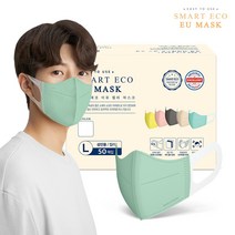 스마트에코 이유 성인용 민트 50매 새부리형 국내생산 마스크