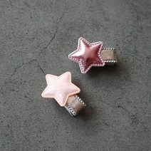 핑크별 아기 신생아 머리핀