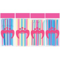 국산 플라스틱 빨대 얇은 빨때 굵은 버블티 5세트 벤티 카페 두꺼운 슬러시 펄 주름 자바라 일회용 스트로우 슬러쉬 스푼 색 버블 스틱 음료수 스트롱 색깔 일자 대용량 4종, 스푼빨대 약24개x5봉 (P0000KNU)