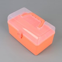 소형 휴대용 2단 투명 멀티 공구 함 칸막이 소품 수납