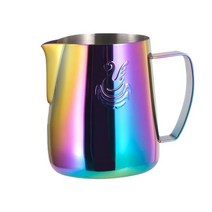 400/600ML 우아한 스완 스테인레스 스틸 커피 피처 우유 거품 컵 크림 메이커 바리스타 공예 에스프레소 라떼 아트 주전자 도구, Colorful_600ML