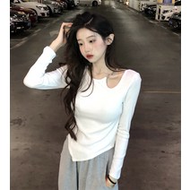 90섬유10스판양면덕기모가을티셔츠여긴팔펀칭레깅스