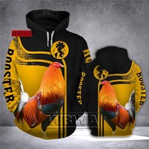 동물 항공점퍼 WBWA 동물 기호 치킨 닭 재미 Crewneck NewFashion Tracksuit 하라주쿠 3DPrint 지퍼