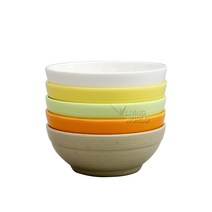 리빙월드 주름국그릇 140x55mm (5종택1) /멜라민그릇/국공기 단체급식 구내식당, 오렌지