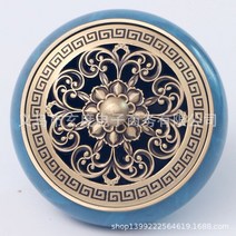 플랫 버너아로마 테라피 스토브 굽기 파란색 평면 바닥 구리 향 버너 가정용 새로운 중국 스타일 선 다도, 24 S_01 9x5.5cm