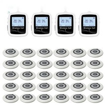 무선 벨 호출 기 버튼 벨트 콜 클립 집게 집개 핀셋 셔츠 걸이 목걸이 알림 수신 기 레스토랑 식당 종업원 30 40 개 대형 레스토랑 식당 음식점 바 술집 주류점, 4watch 30브라운 벨