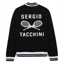 세르지오타키니 테니스 자켓 레트로 웜업 점퍼 에슬레져룩 스포츠코디 테니스라켓 패치, 110