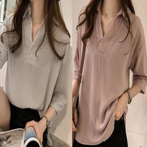 리더스타 여성블라우스 여성셔츠 화이트+핑크 2장 박시핏 블라우스