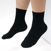 인따르시아 무지 검정 학생 여자 미니 중목 양말 1족