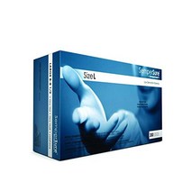 Sempermed SemperSure SUNF 블루 라지 파우더 프리 일회용 장갑 - 의료 등급 거친 마감 SUNF204 [박스 당 가격]