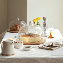 우드 케이크 돔(2size) 원형 트레이 도마 피자 빵 베이커리 스낵 보관 푸드 커버, 소