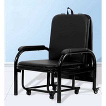 병원 보호자 간이 침대 의자 변형 접이식 베드 간호, 업그레이드 강화 모델 (올 블랙)