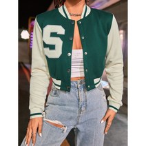 여성 캐주얼 숏 야구 자켓 재킷