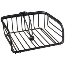 Spectrum Diversified Ashley Flat Holder with Weighted Arm Kitchen Napkin Dispenser Sturdy Steel Ki, 1, Black