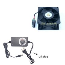 배기휀 환기팬 냄새제거 높은 풍량 9cm 92*50mm 12V 2.10A 9050 듀얼 모터 블레이드 자동차 부스터 냉각 팬, 03 US plug_01 고정 컬러_01 Black