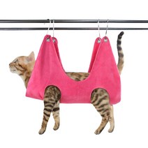 뉴비펫 강아지 고양이 미용대 해먹 발톱 손질 걸이 미용 보조 해먹, L, 핑크