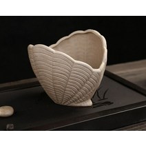 틀밭 대형화분도매 상추수경재배 키큰화분 난화분 콩분 플분 행인화분 삽목상자 슬릿분 크리 에이 티브 거친 도자기 화분 쉘 모양 세라믹 즙이 많은 식물 냄비 홀더 요정 정원 선인장, 04