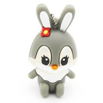 USB메모리 jaster 사랑스러운 토끼 usb 플래시 드라이브 8gb 16gb 32gb 64gb usb 플래시 교수형 장식 메모리 스틱 펜 드라이브 소녀, 회색