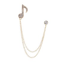 음악 노트 브로치 쥬얼리 배지 장식 우아한 정장 핀 간단한 교수형 체인 브로치 라인 석 브로치 코트 셔츠 자켓