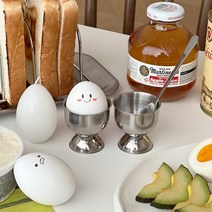 샤베트 스텐 에그홀더 계란스탠드 브런치식기+티스푼 세트 감성 홈카페소품, 에그홀더+티스푼세트