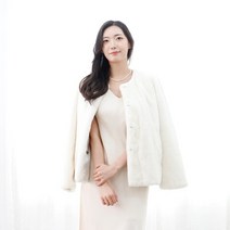 우진모피(WJ) 코펜하겐퍼 휘메일풀스킨 노카라 화이트 숏밍크코트 국내생산 본사직영