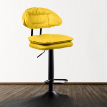 심플 홈바의자 발걸이형 높낮이조절 바텐의자 스틸 의자 회전 홈바 의자, 노란색 검은 발