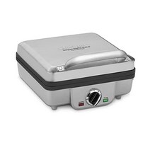 Cuisinart 와플메이커 WAF-300P1 팬케이크 플레이트가 있는 벨기에 와플제조기 Brushed Stainless