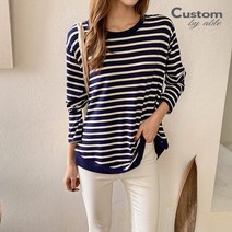 [커스텀에이블] 라운드 스트라이프 티셔츠_C2301TS006A