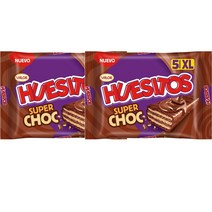 휴시토즈 슈퍼 초콜릿 XL 46g 5개 Huesitos Superchoc Barquillo XL Chocolate Leche Cacao, 2팩