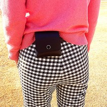 아크나인 여성 골프 힙색 벨트 가죽 볼주머니 벨트형 파우치 골프공주머니 5color, 레드