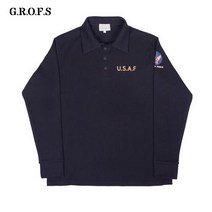 GROFS 그롭스 에어포스 카라 스웻셔츠 (블랙)