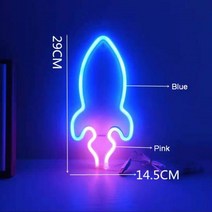 Led 행성 번개 별 달 구름 무지개 모양 네온 불빛 식 벽 매달려 조명 룸 식 조명, Rocket