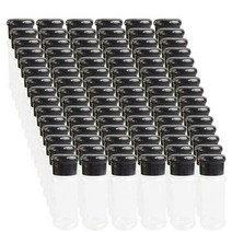 FEOOWV 빈 플라스틱 향신료 병 100개 세트 바베큐 시즈닝 소금 후추 등 보관용 75ml/2.5온스레드 USA 미국, 25_Black