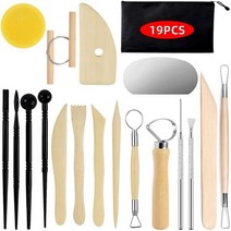 폴리머를 위한 도자기 점토 조각 도구 야구구 19Pcs 기본 목재 용품 키트 액세서리 어린이 성인 및 예술가를 모델링 조형 건물
